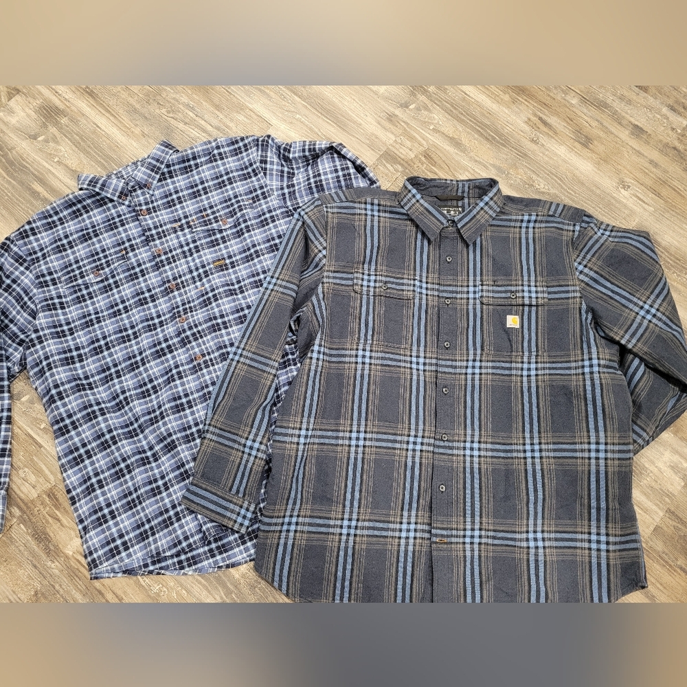 Mens Carhartt & Ariat flannel Heavy Long Sleeve  button-up shirts  Men 3 XL